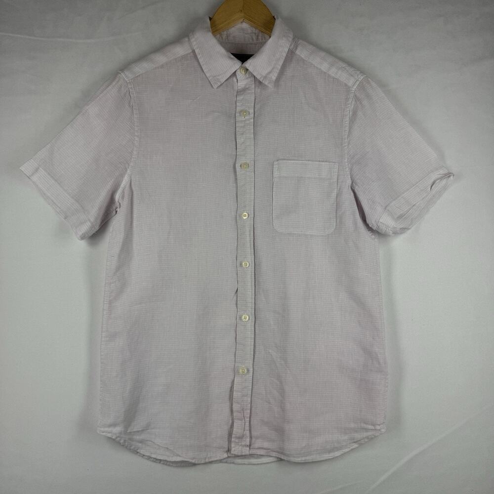 Vineyard Vines Men’s Small 100% Linen Short Sleeve Button Down Shirt Pink